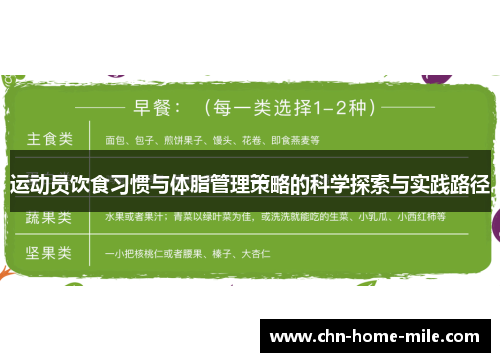运动员饮食习惯与体脂管理策略的科学探索与实践路径 运动员饮食习惯与体脂管理策略的科学探索与实践路径